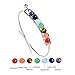 7 Chakra Natural Stone Yoga Bracelet Gold Plated Handmade Healing Energy Beads Cuff Bangle (Platinum Plated)