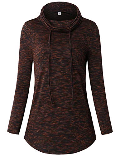 Faddare Pullover Sweatshirts for Women,Activewear T-Shirts,Rust Red 2XL