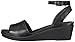 crocs Women's Leighann Anklestrap Lthr Wedge Sandal, Black, 8 M US