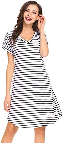 pasttry Women's Casual Swing Loose Fit Comfy Flattering Tunic Tops Flare Short Sleeve T Shirt Dress, Black, XX-Large