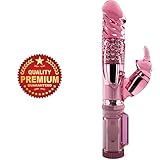 Silent Rabbit Vibrator with 12 Speed Settings - Best Adult Sex Toy for Women & Men - Maximum Clit + G Spot Stimulation - Durable Silicone Body with Dual Motors - Water Resistant - By Teasing Thrills