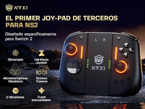 NYXI Hyperion 3 Control Switch 2 – El Primer Control Inalámbrico Third-Party para Switch 2 del Mundo, Giroscopio de 9 Ejes, con Botones Mecánicos, Joysticks Hall Effect de Alta Precisión, Vibración Regulable y 2 Botones Traseros Programables
