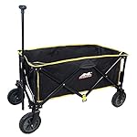 Folding Roomy Sports Utility Wagon Compact Collapsible Bench carts,5 cu.ft.Great Camping Wagon,Shopping Cart,Garden Cart by Leopard(Black)