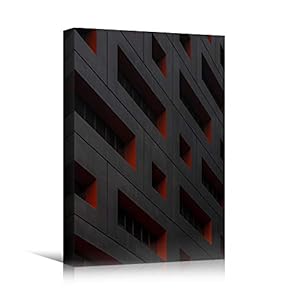 signwin Canvas Wall Art Red Building Pattern Abstract...
