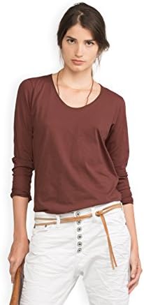 Neushop Women's Eero 100% Cotton Long Sleeve Premium T-Shirt, Wild Ginger S