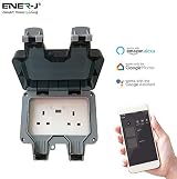 EnerJ Smart Outdoor 13A IP55 2 Gang Socket with USB WiFi Control view 2
