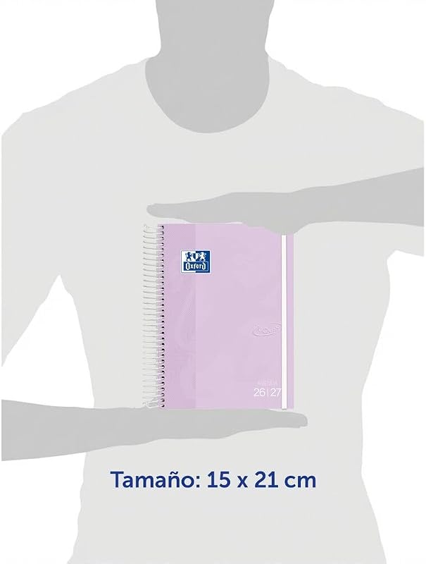 Touch, Agenda 2026 2027, Vista Semanal, Capa Extra Dura, A5 (15x21 cm), Espanhol, Cor Lavanda