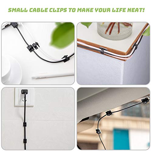 Smilife 30 PCS Black Self Adhesive Cable Wire Clip Holders, Snap Design Cable Clip Wire Management, Wire Organizer Use for Home, Office, Car