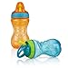 Nuby 2 Count Flip and Tip Hard Straw Cup, 10 Ounce - Blue/Orange