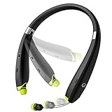 Bluetooth Earbuds, FKANT Neckband Bluetooth Wireless Headphones 16Hrs Playtime Foldable Retractable Wireless Headset Stereo Earphones with Mic for iPhone 8, S8, Note8, Other Cellphones and Tablets