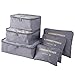HongyuTing 6Pcs Waterproof Clothes Packing Cubes Travel Luggage Organizer Bag