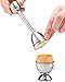 Gourmia GES9335 Egg Topper Set – 2 Egg Cups, 2 Spoons, 1 Shell Top Cutter – Easily Crack and Score Raw and Cooked Egg Shells – Premium Stainless Steel – For Serving, Separating and Preparing