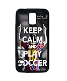 Rubber S5 Black Case, KEEP CALM AND Play Soccer Messi 10# Personalized Custom Fashion Samsung Galaxy S5 i9600 Case Silicone Cover By Perezoom Design