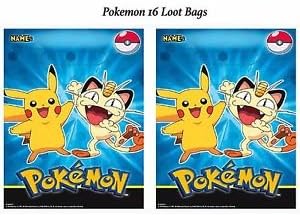 Pokemon Pikachu Friends Loot Treat Favor Bags Birthday Party Favor Supplies ~ 16