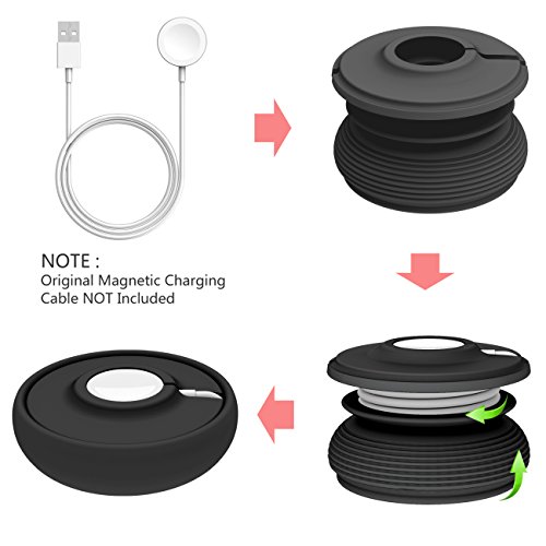 Apple Watch Charging Dock Station Cradle Holder Charger Stand For iWatch Series 3 / Series 2 / Series 1 /Nike+/ 42mm / 38mm(Black) - Thumbnail 4