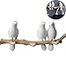 WINGOFFLY® Decorative Birds On Tree Branch Wall Mounted Coat Hanger for Coats/Hats/Keys/Towels(Three Birds)