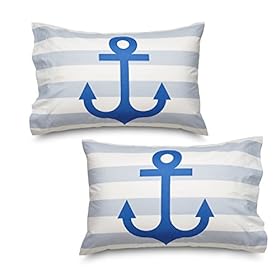 Where The Polka Dots Roam Full-Queen Size Bedding Duvet Cover Nautical Anchor Print 3 Piece Set Unisex, Soft Brushed… 414WV5avW3L