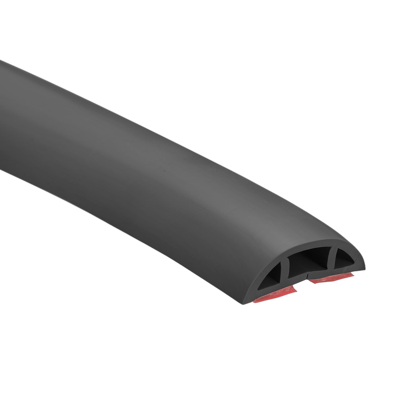 uxcell D30 6.6ft Floor Cord Cover, PVC Cord Cover Floor, Wire Cover for Extension Cords, Protect Wires & Prevent Cable Trips, Hole Width: 0.39", Black