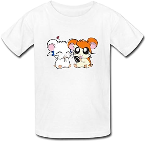 BOLALA Custom Men's Cartoon Cute Hamtaro Hamster T-shirt Tshirt White Large