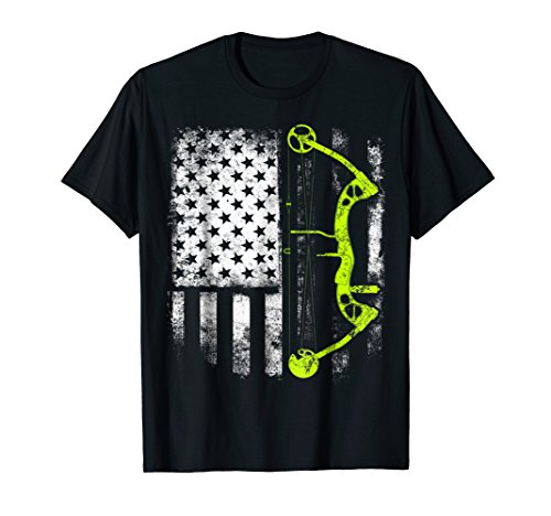 Archery American Flag TeesArchery Compound Bow USA Flag Shirt T-ShirtOEKO-TEX STANDARD 100