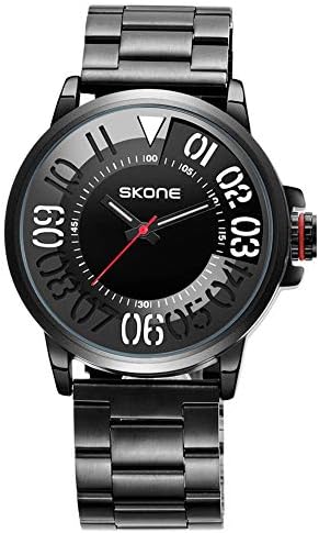 SKONE Tidal Current Pointer Watch,Quartz Men's Fine Steel Belt Table Bracelet Watches,Anniversary Gifts for Men