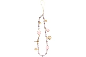 Cell Phone Charms, Beaded Phone Lanyard Wrist Strap, Cute Kawaii Anti-Lost Phone Chain Strap Fashion Bracelet Keychain Charm 