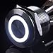 Ulincos® Momentary Pushbutton Switch U19D1 1NO SPST Silver Stainless Steel Shell with White LED Ring Suitable for 19mm 3/4