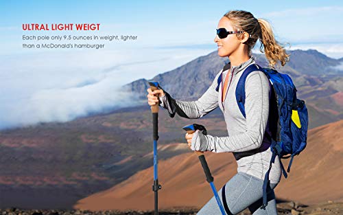 image for ieGeek Trekking Poles - Lightweight Adjustable Hiking Walking Sticks f