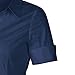 SUNNOW Womens Tailored Short Sleeve Basic Simple Button-Down Shirt with Stretch (XL, Dark Blue)