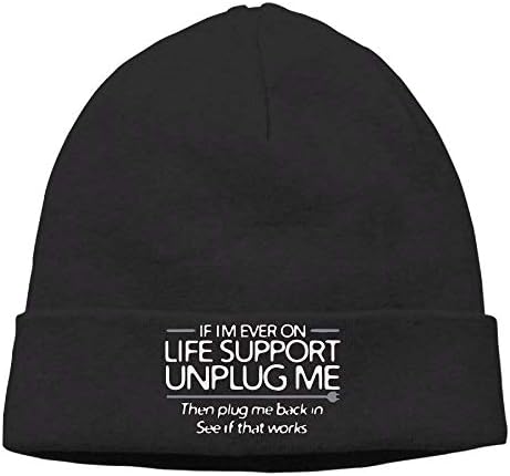 Beanies cap Momen's If I'm Ever On Life Support, Unplug Me Geek Fashion Travel Black Hat