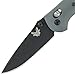 Benchmade - Mini Griptilian 556-1 Knife, Drop-Point Blade, Plain Edge, Coated Finish, Gray Handle