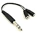 Poyiccot 1/4 to 3.5mm Adapter, 3.5mm to 1/4 Headphone Adapter, 6.35mm 1/4 inch TRS Stereo Male to 2 Dual (Mini) 1/8 inch Stereo Female Y Splitter Cable 20cm/8inch (635M-235FM)