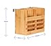 Home Intuition Bamboo Flatware and Utensil Organizer Caddy and Drying Rack