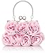 Scarleton Satin Evening Bag with Rosettes H3210