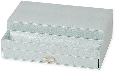 Faux Leather Valet Jewelry Organizer in Mint, 12.6" L x 9.1" W x 4" H
