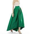 Lisong Women Ankle High Waist Length Taffeta Party Prom Skirt