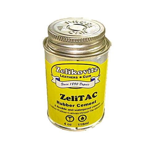 ZeliTAC Rubber Cement with Brush Applicator Repositionable Slow Dry Adhesive - 4 ounce