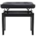 Yaheetech Adjustable Piano Bench Wooden Faux Leather Padded Piano Stool Electronic Piano Stool Keyboard Bench Black