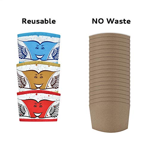 ABCKEY Insulated Cotton Reusable Cup Sleeves for Coffee Tea Cold Drinks,Cup Sleeves for Hot Drinks (Coffee)