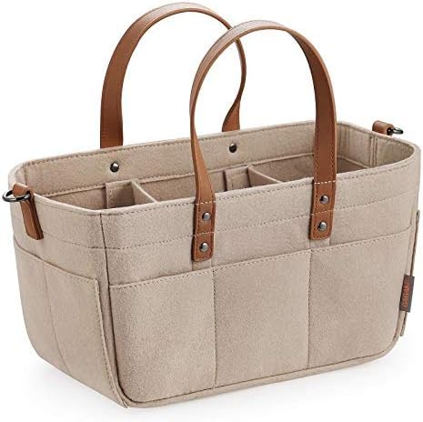 Neckip Baby Caddy Nappy Organiser Bag Storage Bin with Handles and Changeable Compartments