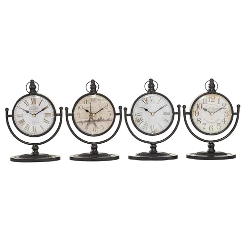 Deco 79 Metal Clock with Swing Stand, Set of 4 12