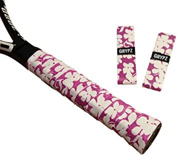 GRYPZ Aloha Racket Grip, 2-pack - Replacement overgip for Tennis, Squash, Badminton, Racquetball, Pickleball - Blue, Purple, Green - Look Good. Play Better.