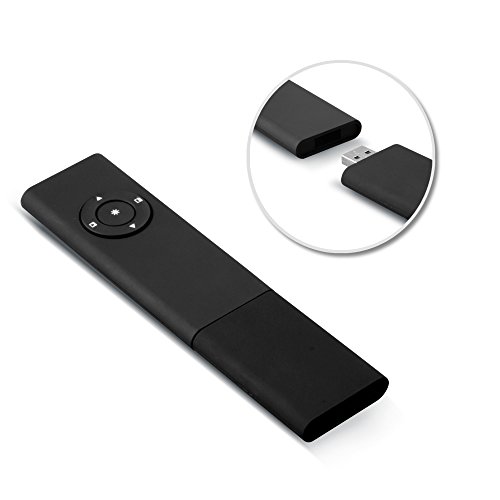 MOCREO® Professional 2.4GHz Wireless Presenter w/ Laser Pointer and Powerpoint Presentation Remote Controller Support Extended USB Flash Disk Up to 16GB Compatible w/ Windows 98SE / Me / 2000 / XP / 7 / 8 / NT / Vista / Mac OS (Black)