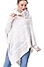 WozWoz Women's Polo Neck Knit Poncho Cape Jumper + Arm Warmer Fingerless Gloves