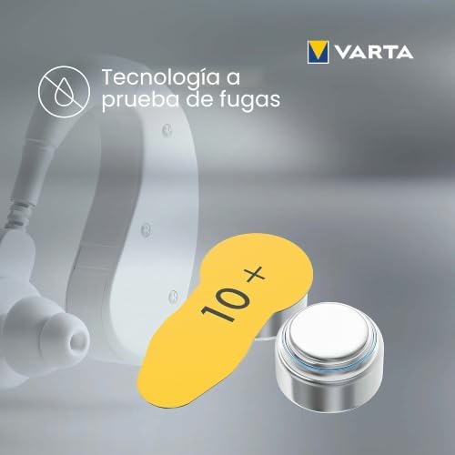 Baterias para aparelhos auditivos amarelos tipo 10, pack de 60, Power on Demand, bateria para aparelhos auditivos, pilhas de botão para aparelhos auditivos, fabricados na Alemanha