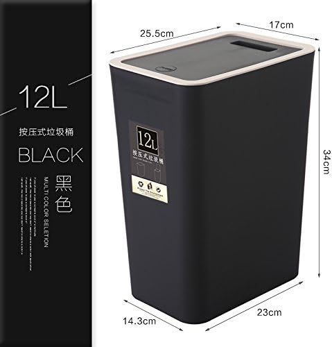 Dustbins Xiuxiutian Press the garbage in the continental rectangular kitchen living room trash environmental information home toilet paper basket ,M,12L