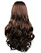TopWigy Dark Brown Wig for Women Long Curly Wave Synthetic Heat Resistan Side Bang Party Wig (Dark Brown)