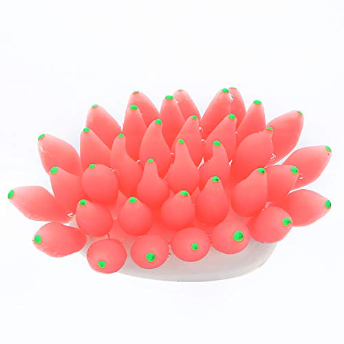 Uniclife Glowing Effect Bubble Coral Ornament Silicone Decor for Fish Tank Aquarium with Suction Cup, Red