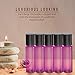 4 Pack - Essential Oil Roller Bottles [Metal Chrome Roller Ball] FREE Plastic Pippette, Funnel and Bottle Opener Refillable Glass Color Roll On for Fragrance Essential Oil - 10 ml 1/3 oz (Purple)