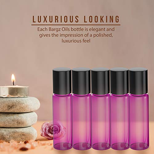 4 Pack - Essential Oil Roller Bottles [Metal Chrome Roller Ball] FREE Plastic Pippette, Funnel and Bottle Opener Refillable Glass Color Roll On for Fragrance Essential Oil - 10 ml 1/3 oz (Purple) - Thumbnail 7